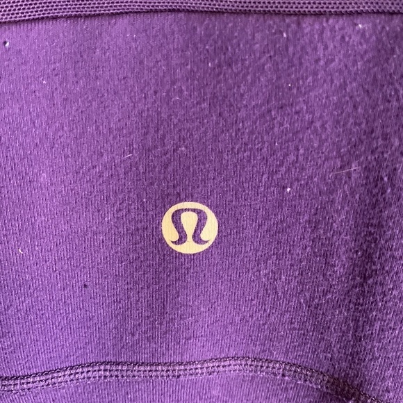 Lululemon Racerback activewear purple w/ black an white collar, some wear - Picture 3 of 3
